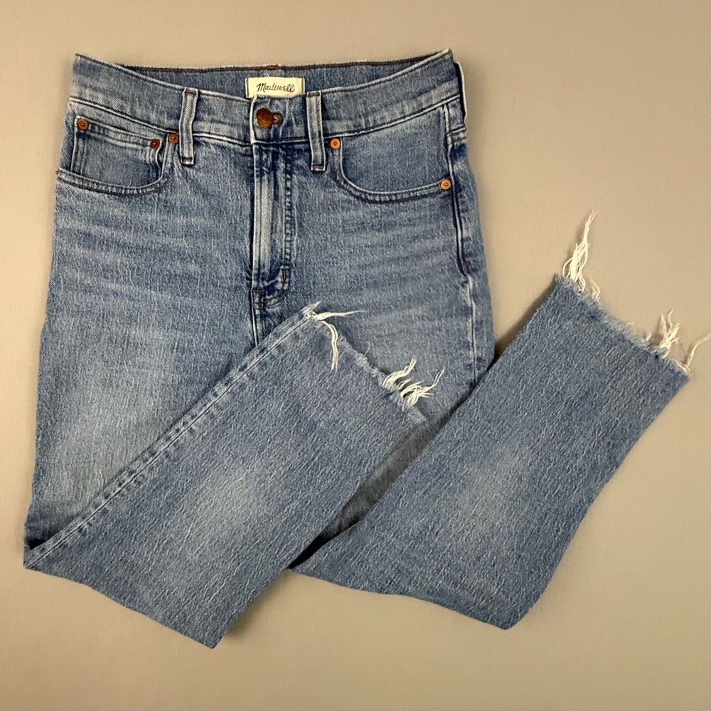 Madewell The Perfect‎ Vintage Jean Women’s 27 Distressed Denim Pocket Raw Hem